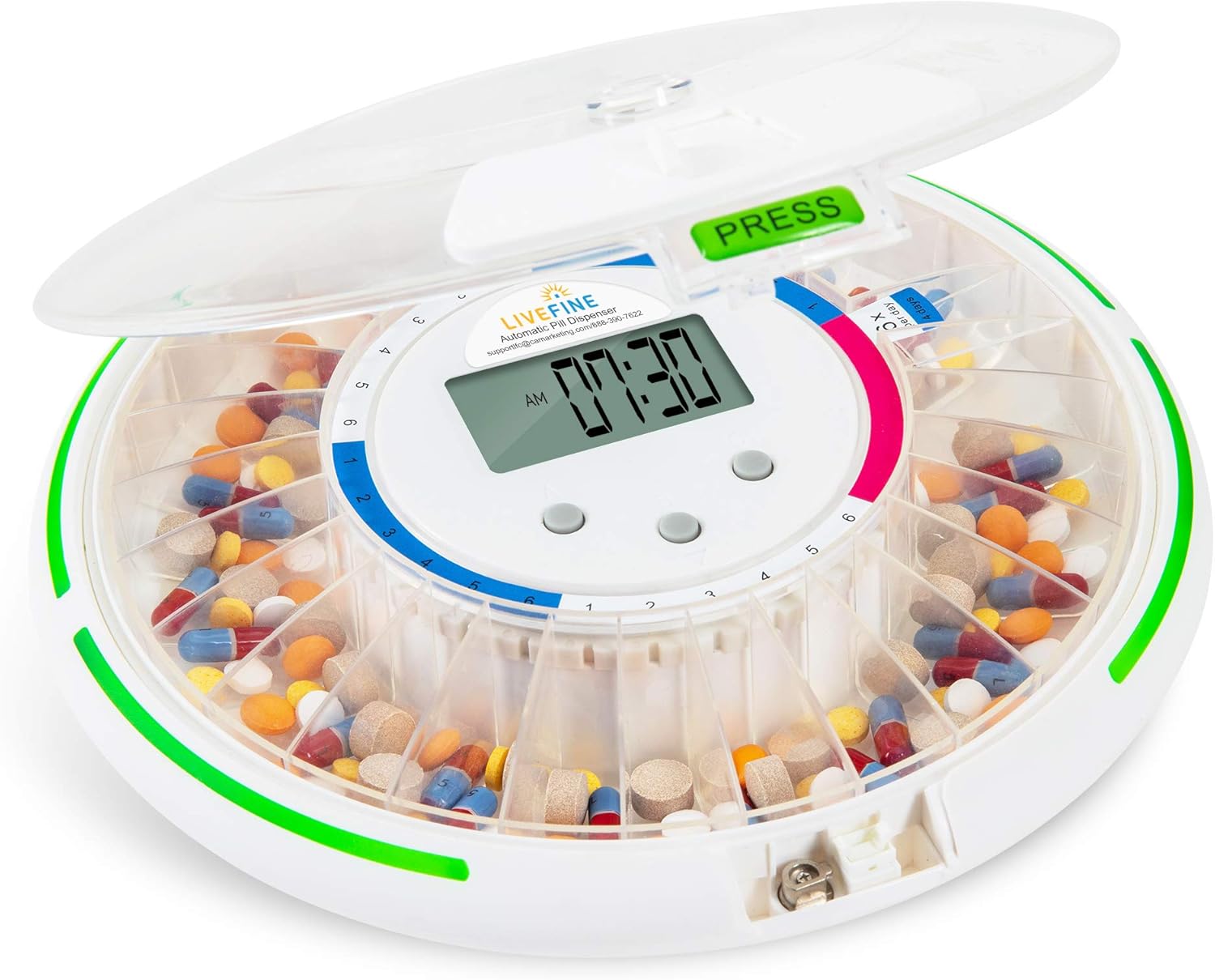 Live Fine Dispensador Automático de Pastillas 28 Días