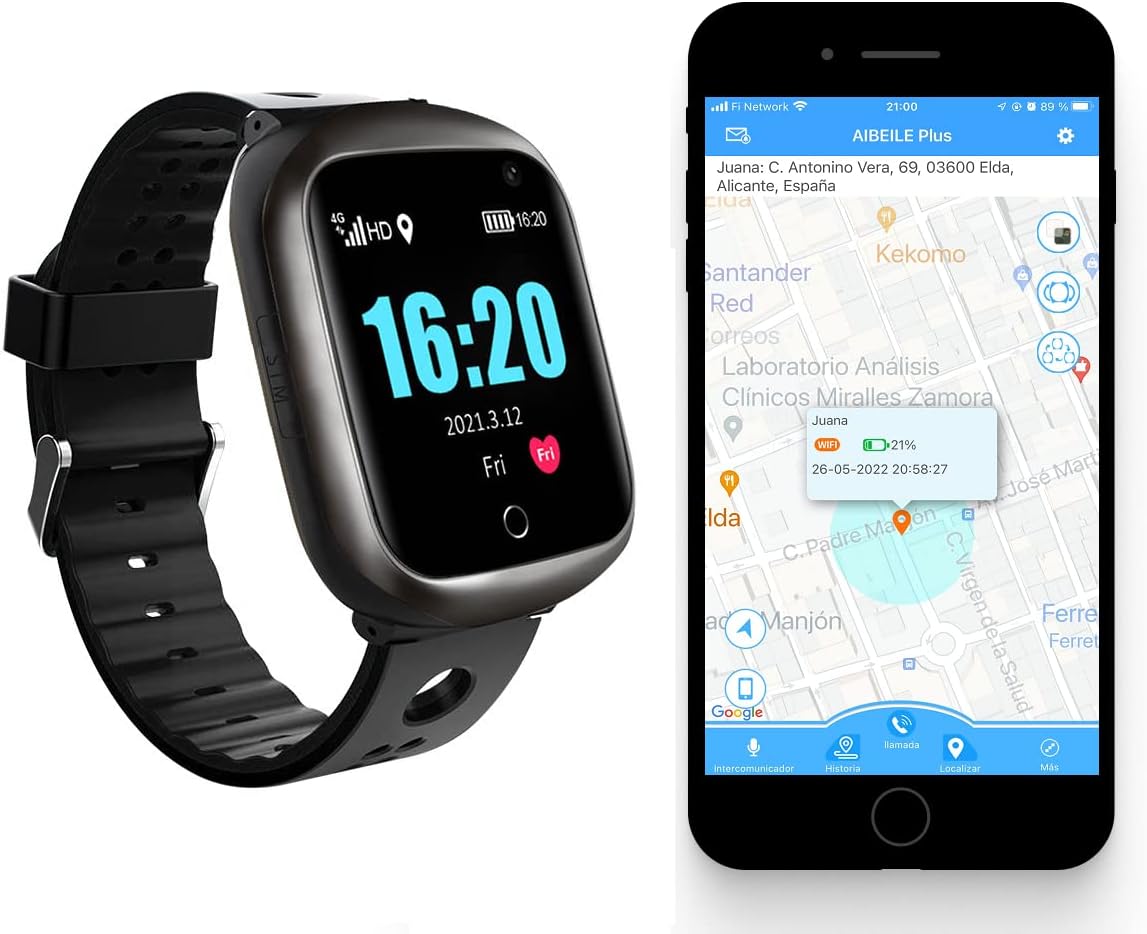 PBL2 Reloj Localizador GPS para Mayores sin cuotas mensuales